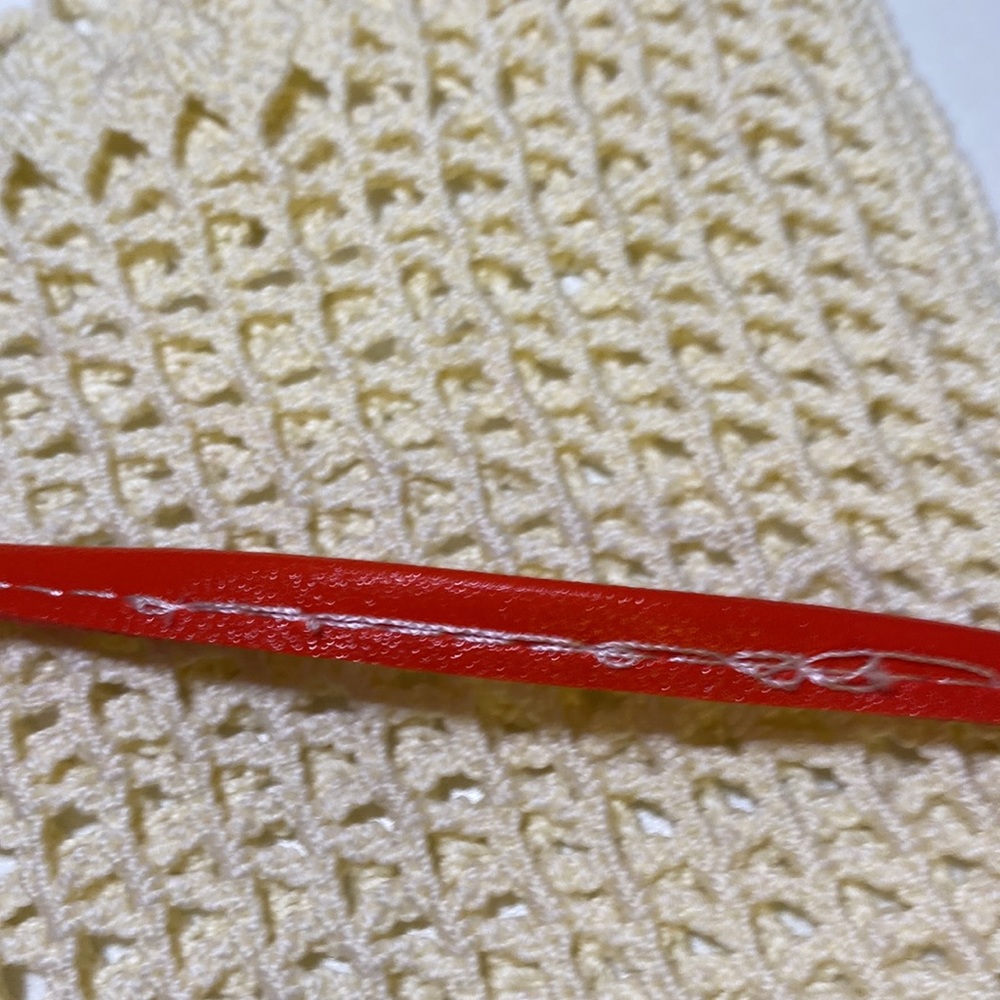 3/$15 Red faux leather crossbody with heart snap and clear back - Picture 9 of 10